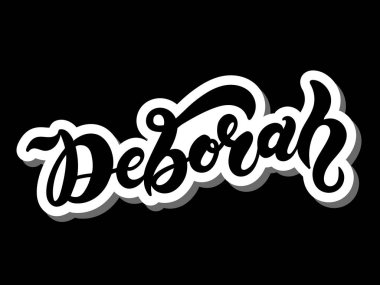 Deborah. Kadın ismi. El çizimi harfler. Vektör çizimi. Doğum günü afişi için en iyisi