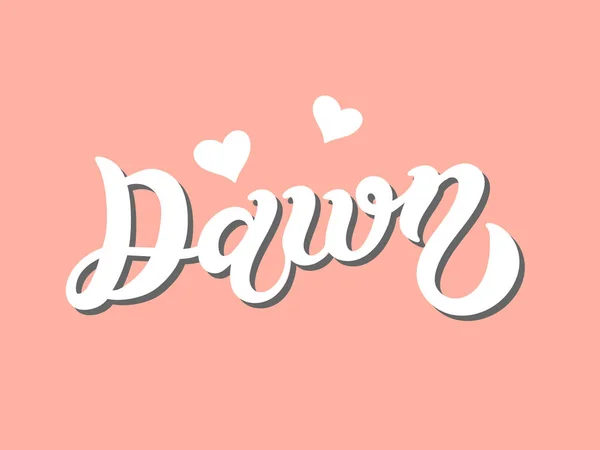 Dawn Woman Name Hand Drawn Lettering Vector Illustration Best Birthday — Stock Vector