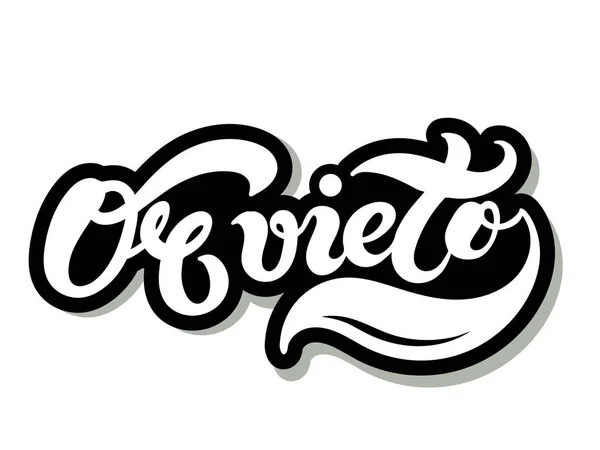 Orvieto Nazwa Włoskiego Miasta Regionie Umbrii Ręcznie Rysowane Litery Ilustracja — Wektor stockowy
