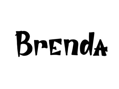 Brenda. Woman's name. Hand drawn lettering. Vector illustration. Best for Birthday banner