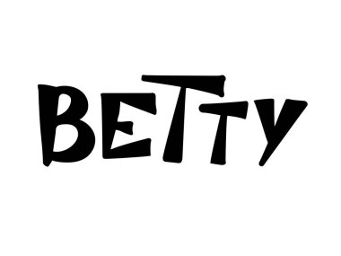 Betty. Woman's name. Hand drawn lettering. Vector illustration. Best for Birthday banner
