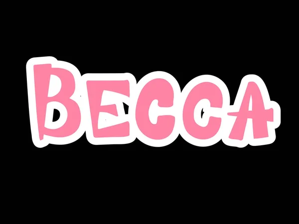 Becca Frauennamen Handgezeichnete Schriftzüge Vektorillustration Besten Für Geburtstagsbanner — Stockvektor
