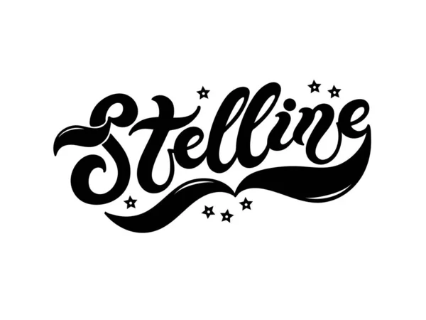 Stelline Název Typu Těstovin Italštině Ručně Kreslené Písmo Vektorová Ilustrace — Stockový vektor