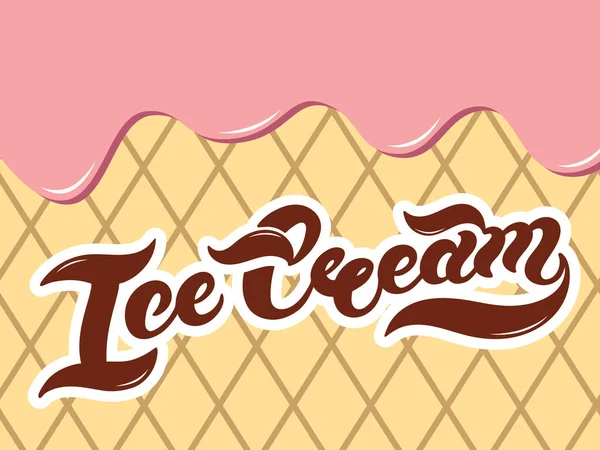 Helado Letras Dibujadas Mano Ilustración Vectorial Mejor Para Diseño Café — Vector de stock