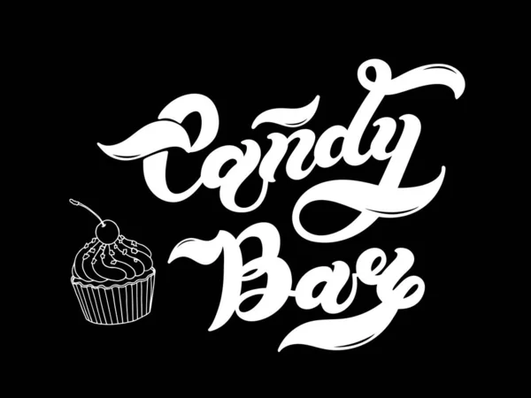 Candy Bar Letras Desenhadas Mão Ilustração Vetorial Melhor Para Design — Vetor de Stock