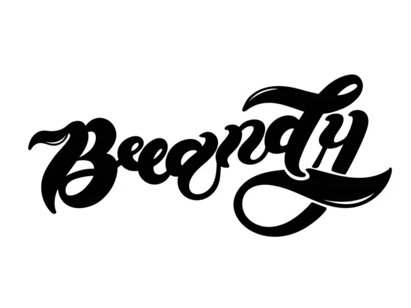 Konyak. Alkollü içki türü. El çizimi harfler. Vektör çizimi. Restoran veya bar tasarımı için en iyisi