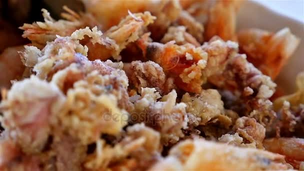 Close up de prato de frutos do mar — Vídeo de Stock
