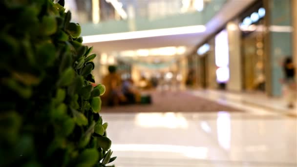 De skupia ludzi kupujących w Dubai Mall, największego centrum handlowego na świecie, zwolnionym tempie — Wideo stockowe