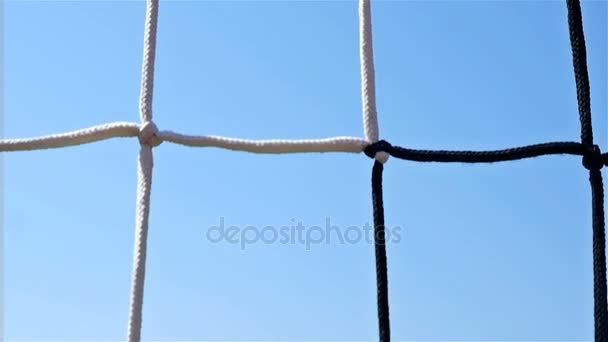 Detail Shot Soccer Football Door Net — Stock Video