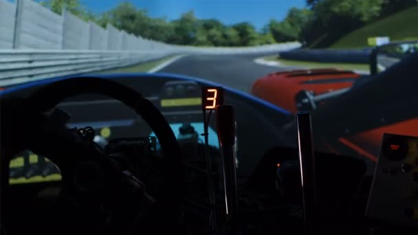 Allenamento Professionale Simulatore Gara Corse Rally — Video Stock