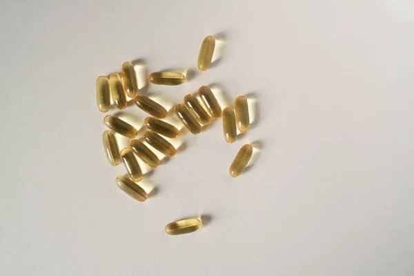 Витамин Омега Капсулы Нейтральном Фоне — стоковое фото