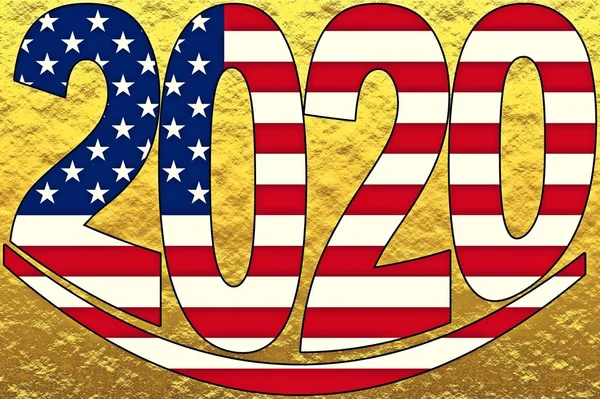 Omröstning 2020 i USA, Amerikas förenta staters flagga. — Stockfoto