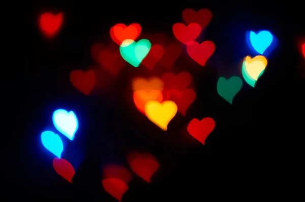 Forma del cuore bokeh da sfondo luce stradale, Amore cuore sfondo — Foto Stock