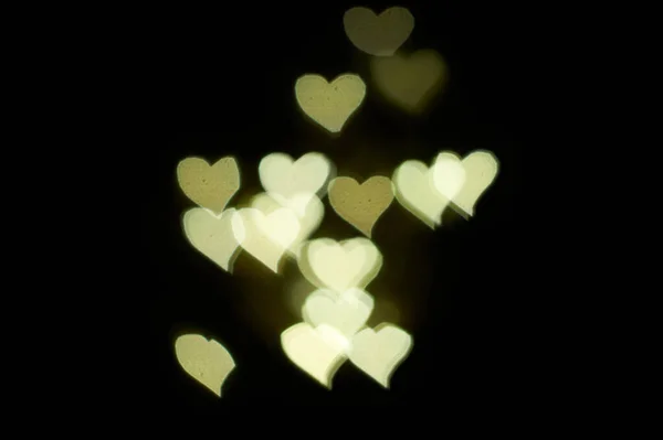 Heart shape bokeh from street light background, Love heart background — Stock Photo, Image