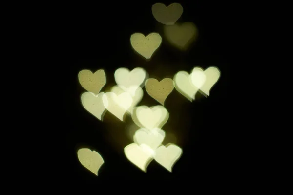 Forme de coeur bokeh de fond de lampadaire, fond de coeur amour — Photo