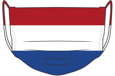 Covid-19, Hollanda fotoğraf motifli yüz maskesi şablonu.