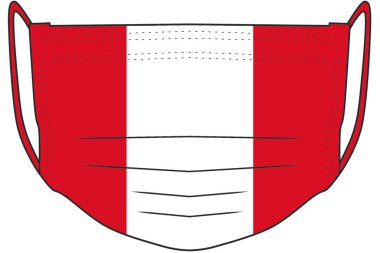 Covid-19, fotoğraf motifli yüz maskesi şablonu, Peru