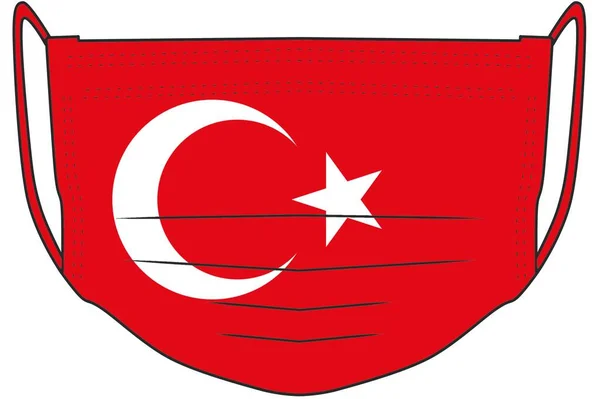 Covid Gezichtsmasker Sjabloon Met Foto Motief Turkije — Stockfoto