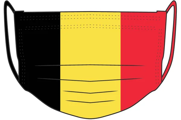 Covid Gesichtsmaskenvorlage Mit Fotomotiv Belgien — Stockfoto