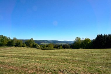 Vulkaneifel, Almanya 'daki manzaranın panoramik bir fotoğrafı.