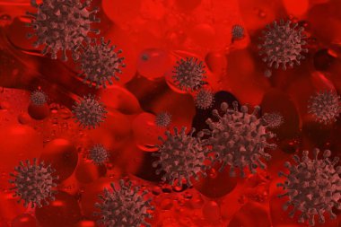 Grip hücresi COVID-19 virüsü. Coronavirüs, tıbbi konsept..