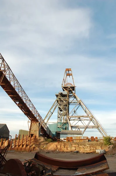 South Crofty Tin Mine Wheel Head Cornwall England — Stock Photo, Image