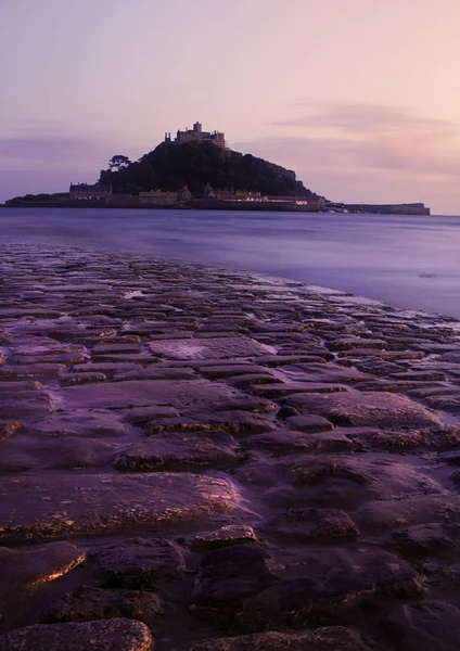 Causeway Antes Montagem Michaels Sol Noite — Fotografia de Stock