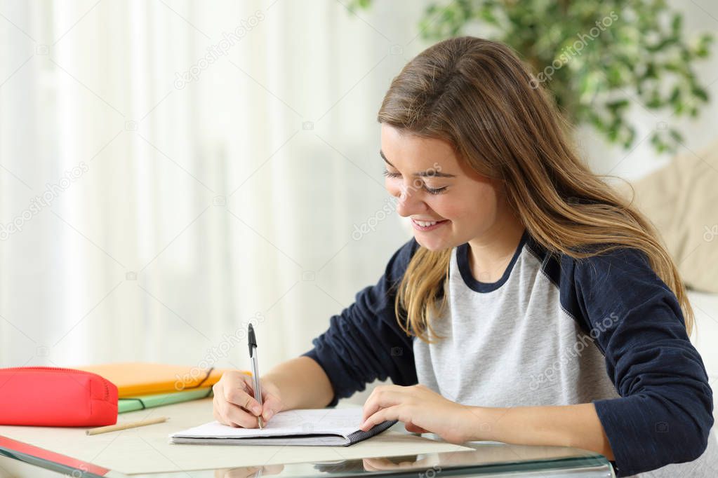 Student learning handwriting notes