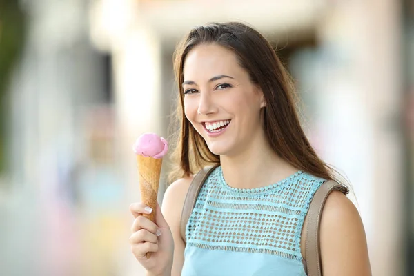 Beautiful Woman Eating Ice Cream Leisure Enjoy Stock Photo Beautiful Woman Eating Ice Cream Leisure Enjoy Stock Photo