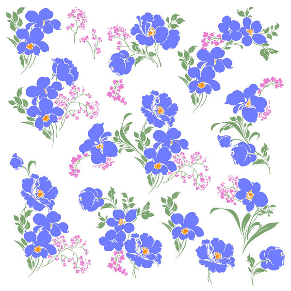 Flower illustration material
