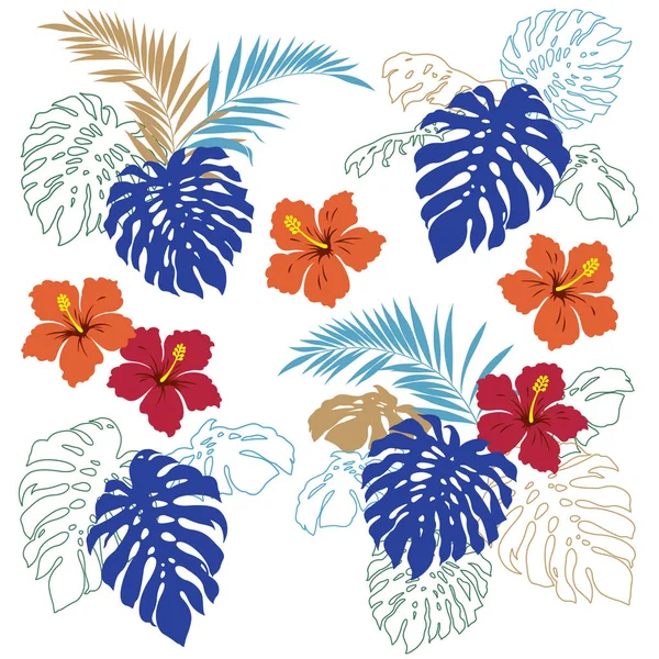 Tropická rostlina ilustrace — Stockový vektor