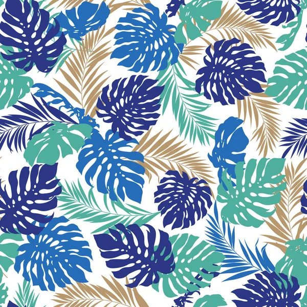 Tropical plants pattern — Stock Vector