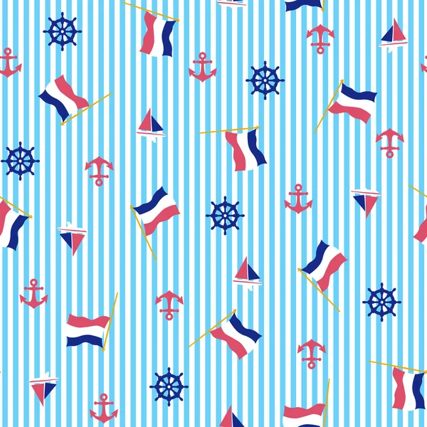 Drapeau et motif d'ancrage — Image vectorielle