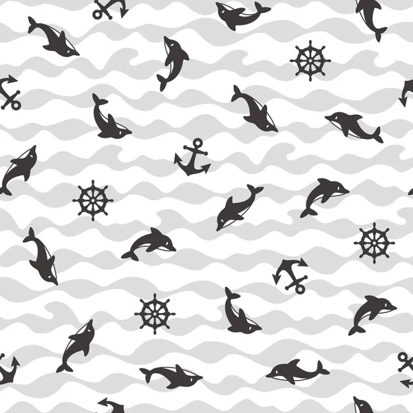 Hübsches Delfinmuster — Stockvektor