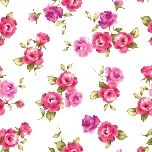 Rose illustration pattern — Stock Photo, Image