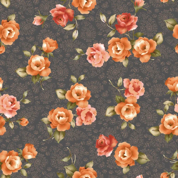Rose illustration pattern — Stock Photo, Image