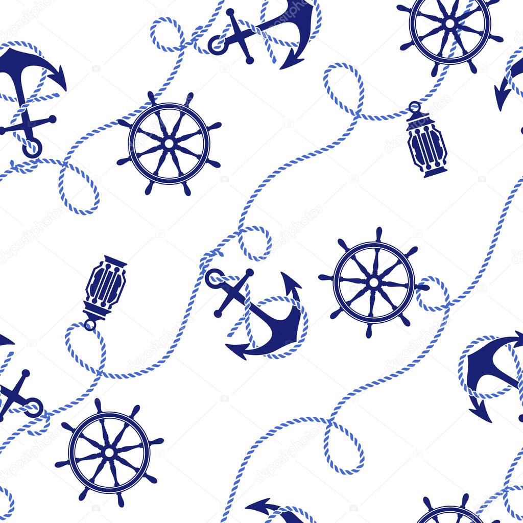 anchor and steering wheel pattern