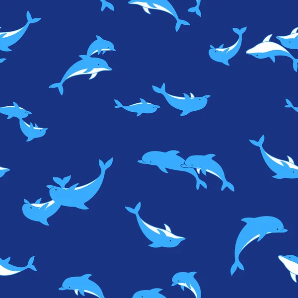 Patrón de delfines bastante — Vector de stock