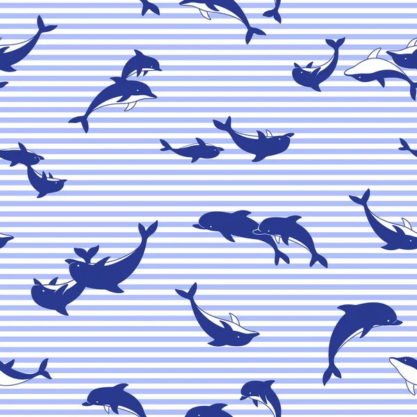 Joli motif de dauphins — Image vectorielle