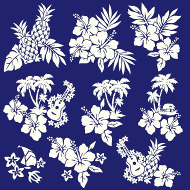 Hibiscus çiçek deseni