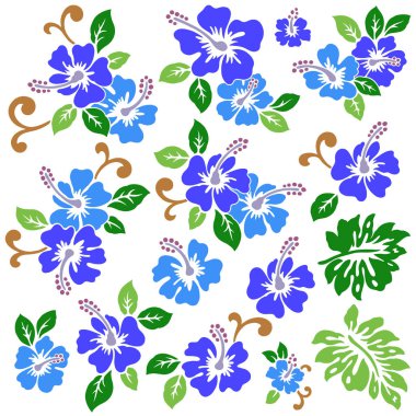 Hibiscus çiçek deseni