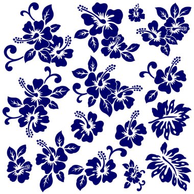 Hibiscus çiçek deseni
