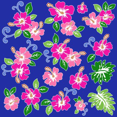 Hibiscus çiçek deseni