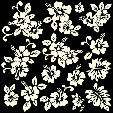 Hibiscus çiçek deseni