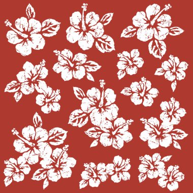Hibiscus çiçek deseni