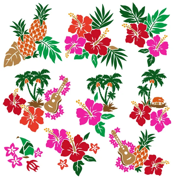 Hibiscus flower pattern — Stock Vector