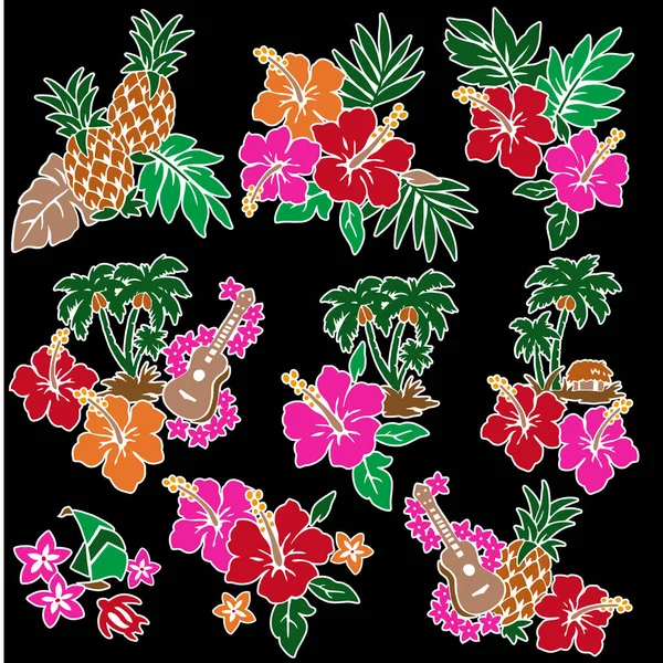 Modèle de fleur d'hibiscus — Image vectorielle