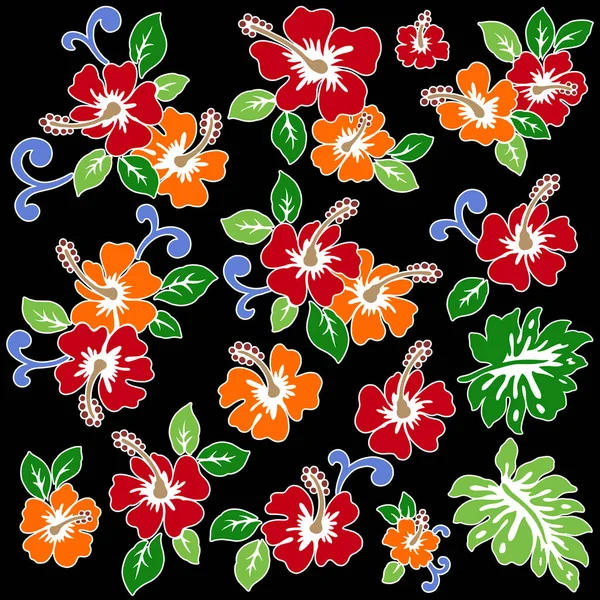 Modèle de fleur d'hibiscus — Image vectorielle