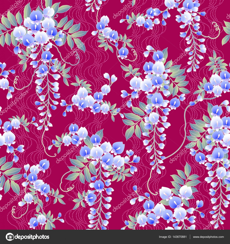 Dessin De Fleurs De Glycine Style Japonais Image