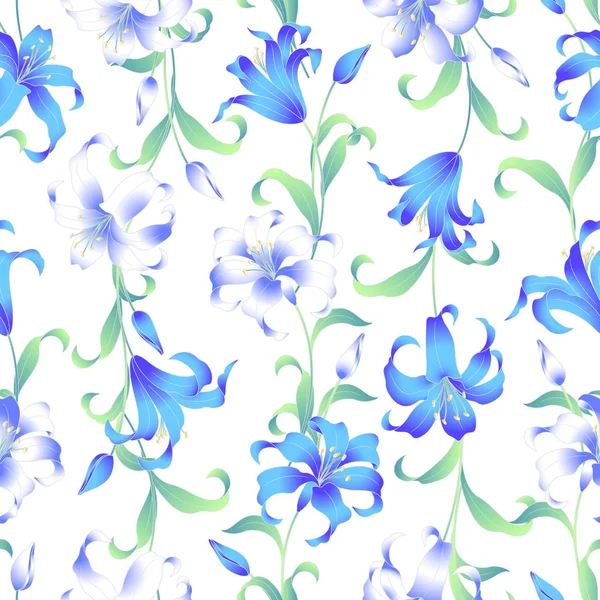 Japanse stijl lily patroon — Stockvector